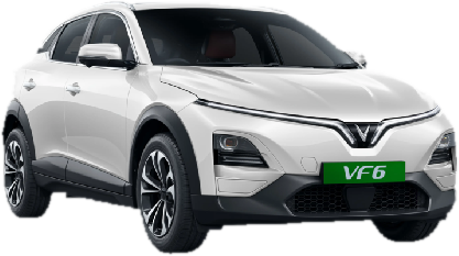 VinFast VF 6 in white, front three-quarter view